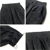 Old Corduroy Casual Pants for Men – Loose Straight Elastic Waist Spring Trousers